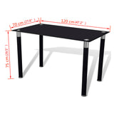 ZNTS Dining Table with Glass Top Black 241486