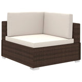 ZNTS 8 Piece Garden Lounge Set with Cushions Poly Rattan Brown 41270
