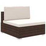 ZNTS 8 Piece Garden Lounge Set with Cushions Poly Rattan Brown 41270