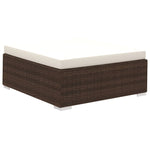 ZNTS 8 Piece Garden Lounge Set with Cushions Poly Rattan Brown 41270