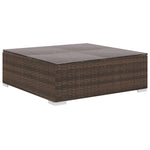 ZNTS 8 Piece Garden Lounge Set with Cushions Poly Rattan Brown 41270