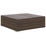 ZNTS 8 Piece Garden Lounge Set with Cushions Poly Rattan Brown 41270