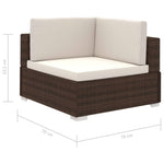 ZNTS 8 Piece Garden Lounge Set with Cushions Poly Rattan Brown 41270