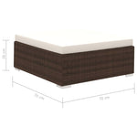 ZNTS 8 Piece Garden Lounge Set with Cushions Poly Rattan Brown 41270