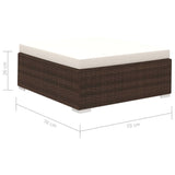 ZNTS 8 Piece Garden Lounge Set with Cushions Poly Rattan Brown 41270