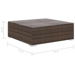ZNTS 8 Piece Garden Lounge Set with Cushions Poly Rattan Brown 41270