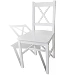 ZNTS Dining Chairs 4 pcs White Pinewood 241511