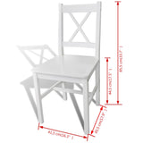ZNTS Dining Chairs 4 pcs White Pinewood 241511