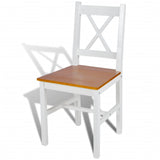 ZNTS Dining Chairs 4 pcs White Pinewood 241513
