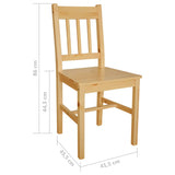 ZNTS Dining Chairs 4 pcs Pinewood 241515
