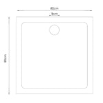 ZNTS Square ABS Shower Base Tray White 80 x 80 cm 141449