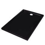 ZNTS Rectangular ABS Shower Base Tray Black 70 x 100 cm 141454