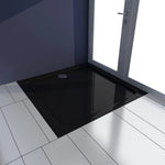 ZNTS Square ABS Shower Base Tray Black 80 x 80 cm 141456