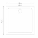 ZNTS Square ABS Shower Base Tray Black 80 x 80 cm 141456