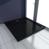 ZNTS Rectangular ABS Shower Base Tray Black 80 x 90 cm 141457