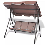 ZNTS Garden Swing Bench with Canopy Coffee 41422