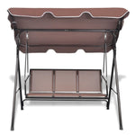 ZNTS Garden Swing Bench with Canopy Coffee 41422