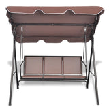 ZNTS Garden Swing Bench with Canopy Coffee 41422