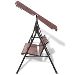 ZNTS Garden Swing Bench with Canopy Coffee 41422