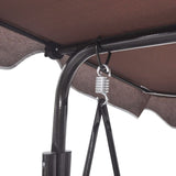 ZNTS Garden Swing Bench with Canopy Coffee 41422