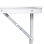 ZNTS Foldable Camping Table Height Adjustable Aluminium 180 x 60 cm 41326