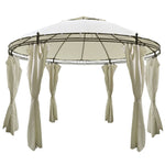 ZNTS Round Gazebo with Curtains 3.5 x 2.7 m 41419