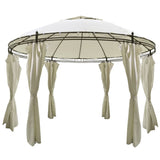 ZNTS Round Gazebo with Curtains 3.5 x 2.7 m 41419