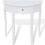 ZNTS Console Table with Drawer Half-round White 241530