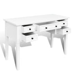 ZNTS White Writing Desk with 5 Drawers 241533