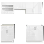ZNTS Kitchen Cabinet Unit 5 Pieces High Gloss White 200 cm 241608