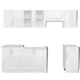 ZNTS Kitchen Cabinet Unit 7 Pieces High Gloss White 240 cm 241609