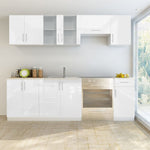 ZNTS Kitchen Cabinet Unit 7 Pieces High Gloss White 240 cm 241609
