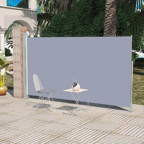 ZNTS Patio Retractable Side Awning 160 x 300 cm Grey 41546