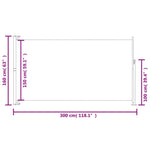 ZNTS Patio Retractable Side Awning 160 x 300 cm Brown 41547