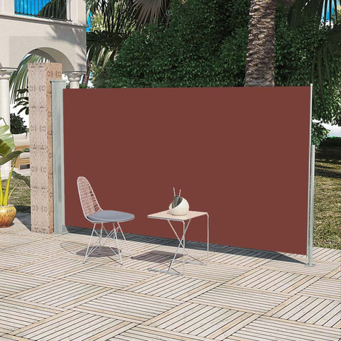 ZNTS Patio Retractable Side Awning 160 x 300 cm Brown 41547