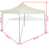 ZNTS Cream Foldable Tent 3 x 3 m 41463