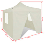 ZNTS Foldable Tent 3x3 m with 4 Walls Cream 41464