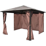ZNTS Gazebo with Curtain Brown Aluminium 300 x 300 cm 41625