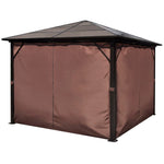 ZNTS Gazebo with Curtain Brown Aluminium 300 x 300 cm 41625