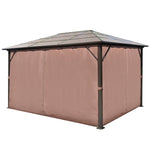 ZNTS Gazebo with Curtain Brown Aluminium 400 x 300 cm 41626