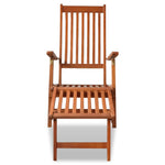 ZNTS Outdoor Deck Chair with Footrest Solid Acacia Wood 41433