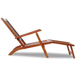 ZNTS Outdoor Deck Chair with Footrest Solid Acacia Wood 41433