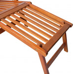 ZNTS Outdoor Deck Chair with Footrest Solid Acacia Wood 41433