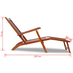 ZNTS Outdoor Deck Chair with Footrest Solid Acacia Wood 41433