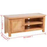 ZNTS TV Cabinet 103x36x46 cm Solid Oak Wood 241679