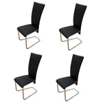 ZNTS Cantilever Dining Chairs 4 pcs Black Faux Leather 241787