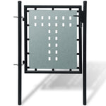 ZNTS Black Single Door Fence Gate 100 x 125 cm 141684