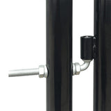 ZNTS Black Single Door Fence Gate 100 x 125 cm 141684
