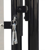 ZNTS Black Single Door Fence Gate 100 x 125 cm 141684