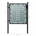ZNTS Black Single Door Fence Gate 100 x 150 cm 141685